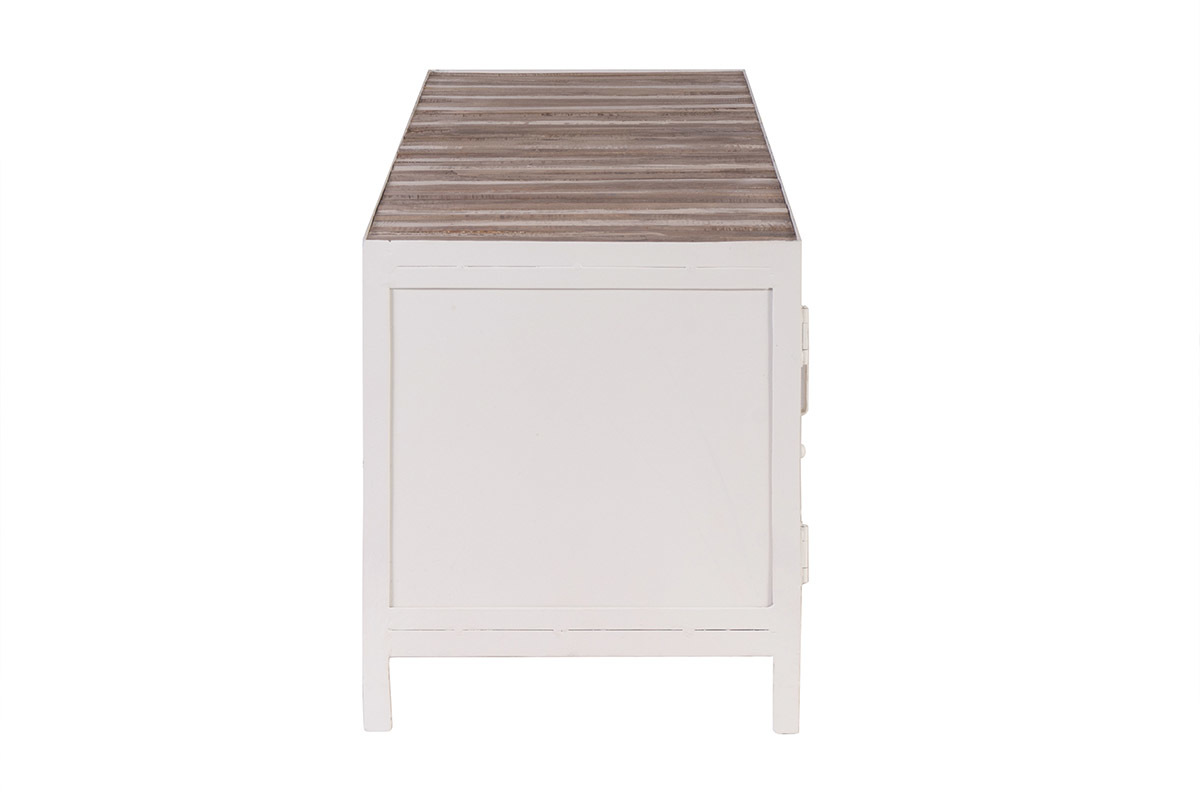 Mueble TV madera y metal blanco 150cm ROCHELLE