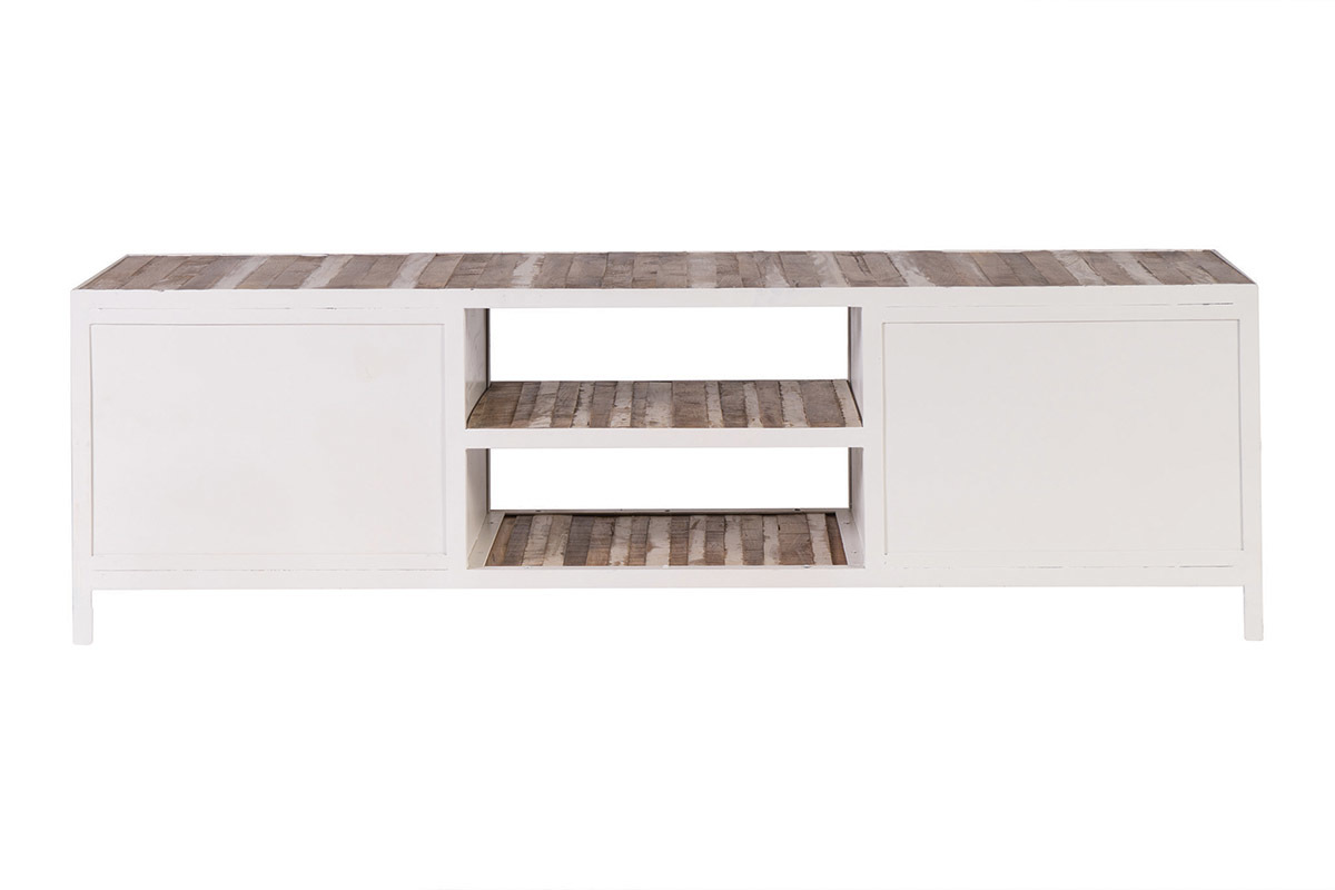 Mueble TV madera y metal blanco 150cm ROCHELLE