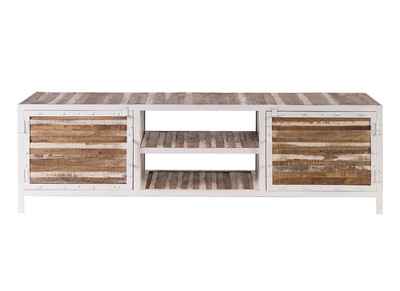 Mueble TV madera y metal blanco 150cm ROCHELLE