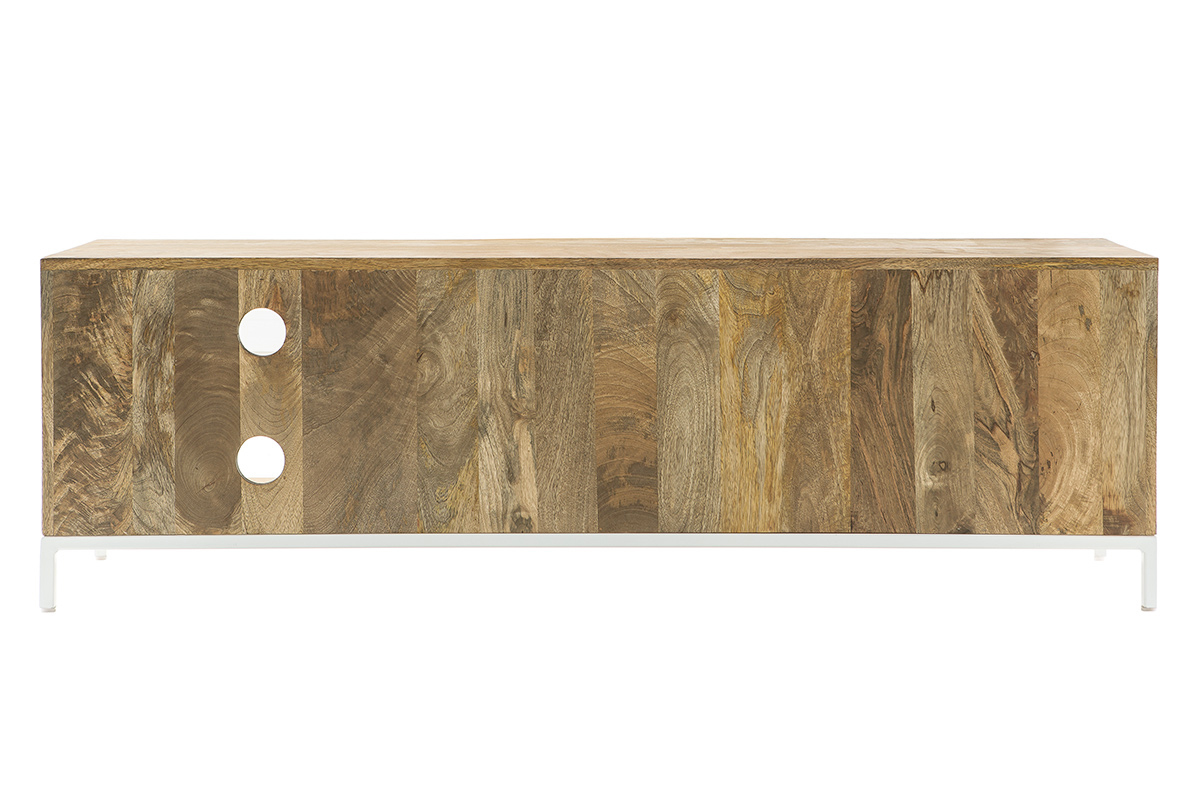 Mueble TV mago y metal blanco 145cm BOHO