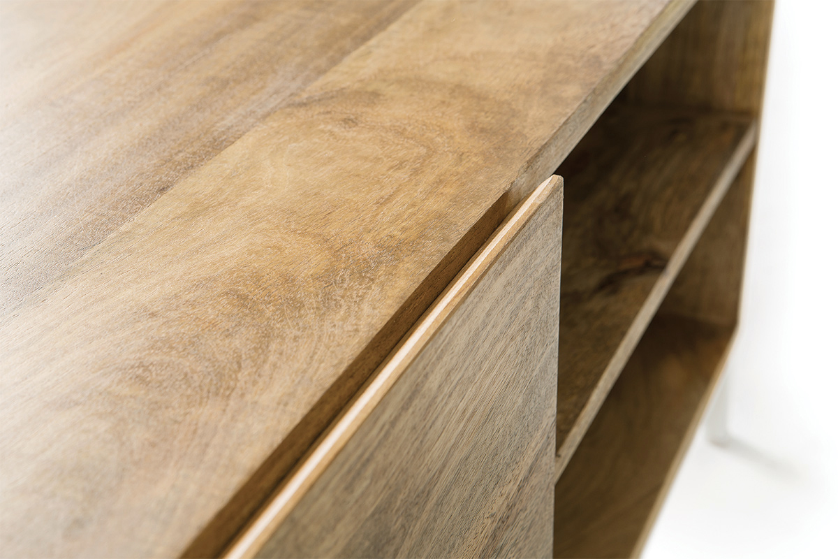 Mueble TV mago y metal blanco 145cm BOHO