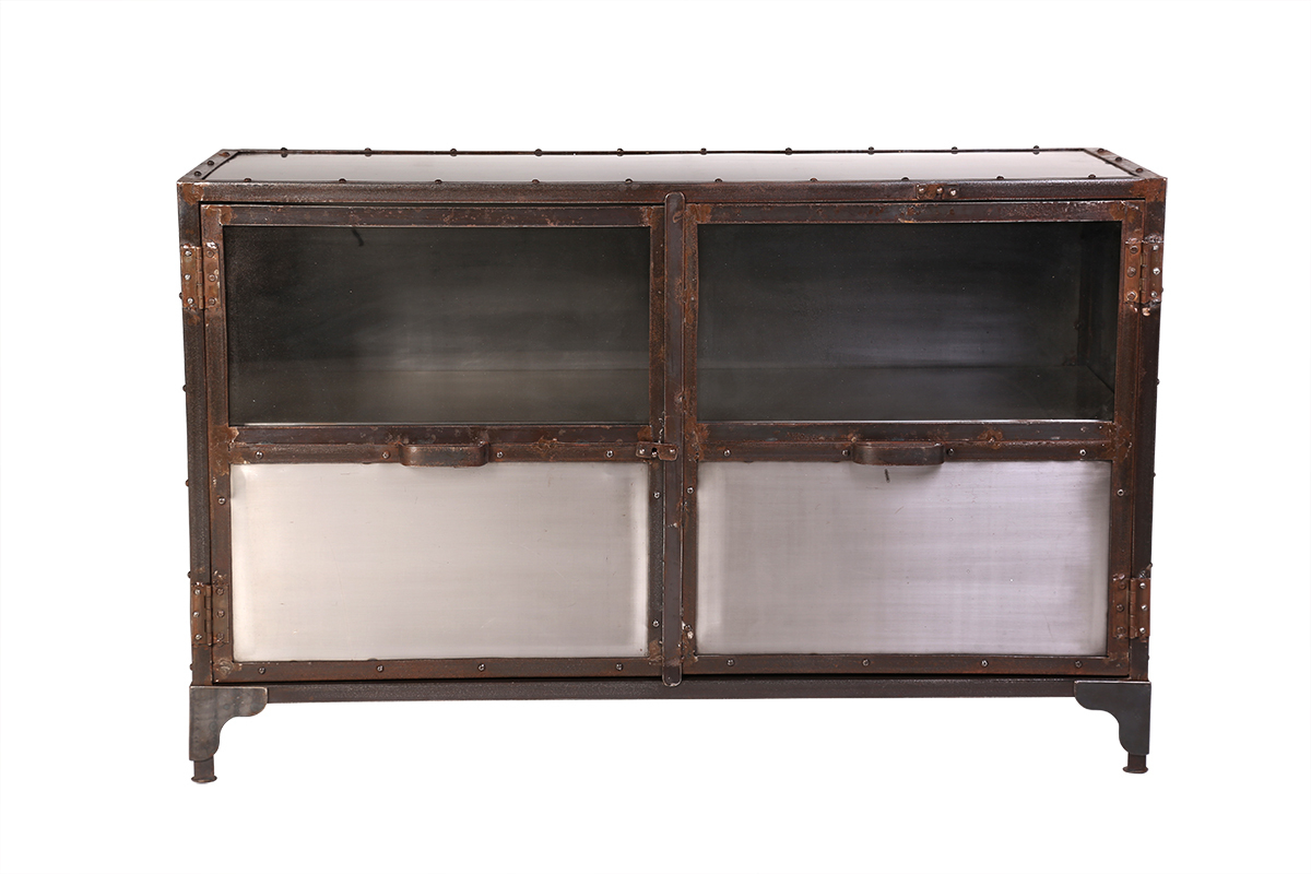 Mueble TV metal industrial 2 puertas FACTORY