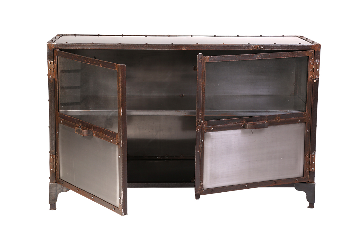Mueble TV metal industrial 2 puertas FACTORY
