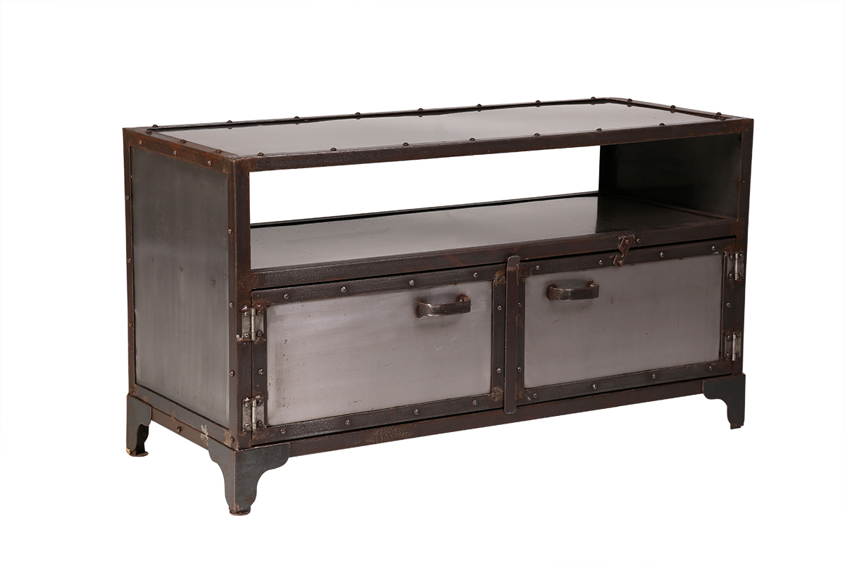 Mueble TV metal industrial 2 puertas FACTORY
