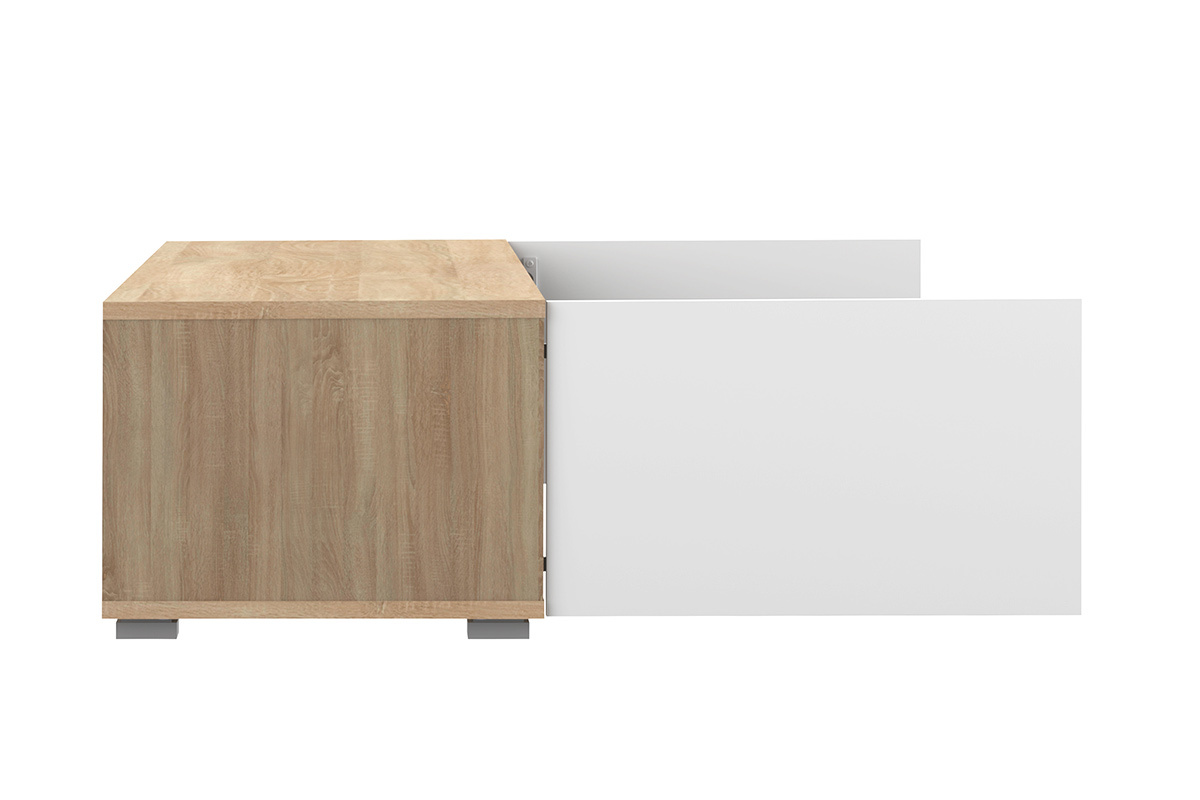 Mueble TV moderno 2 puertas blanco lacado y madera ERRA