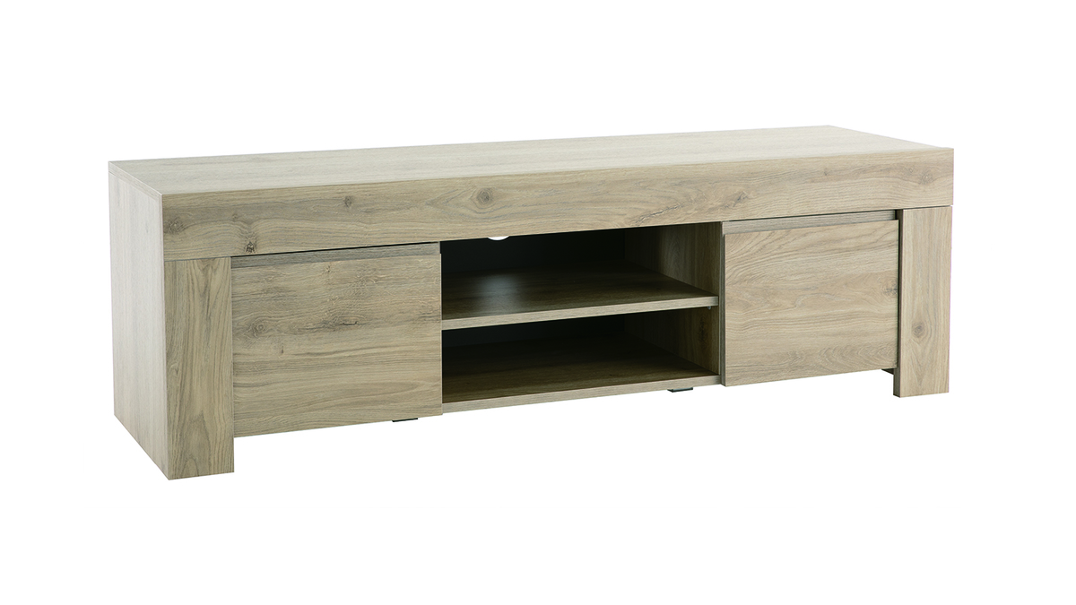 Mueble TV moderno acabado roble L138 cm TINO