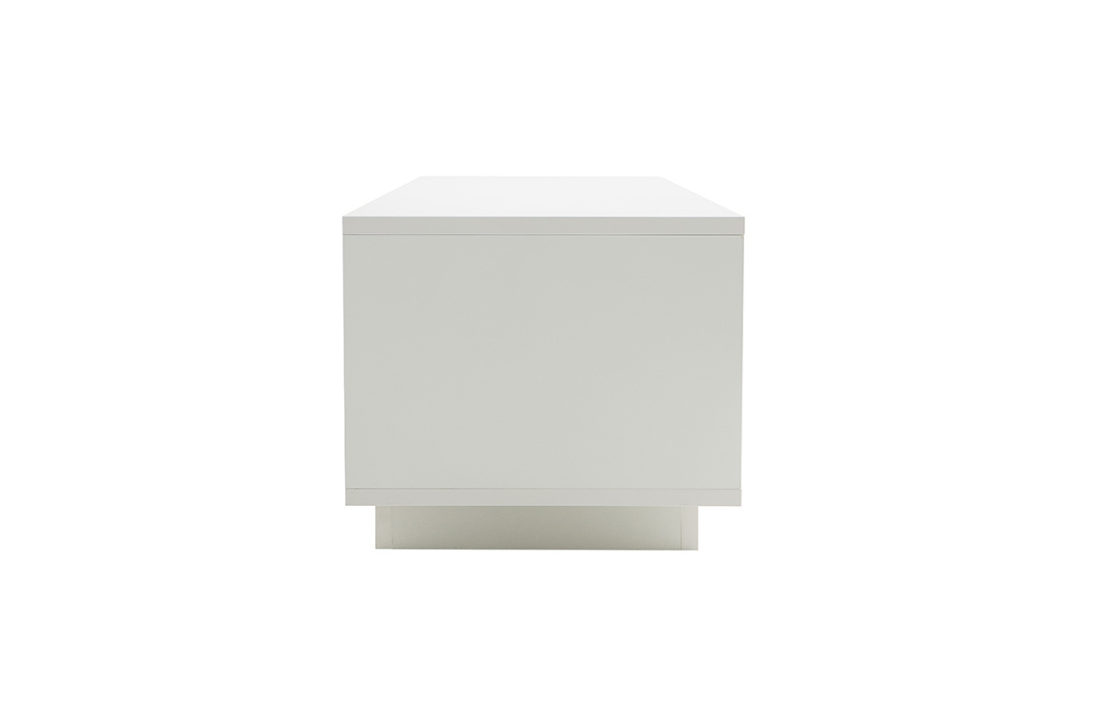 Mueble TV moderno blanco con almacenaje decoracin cemento LAND