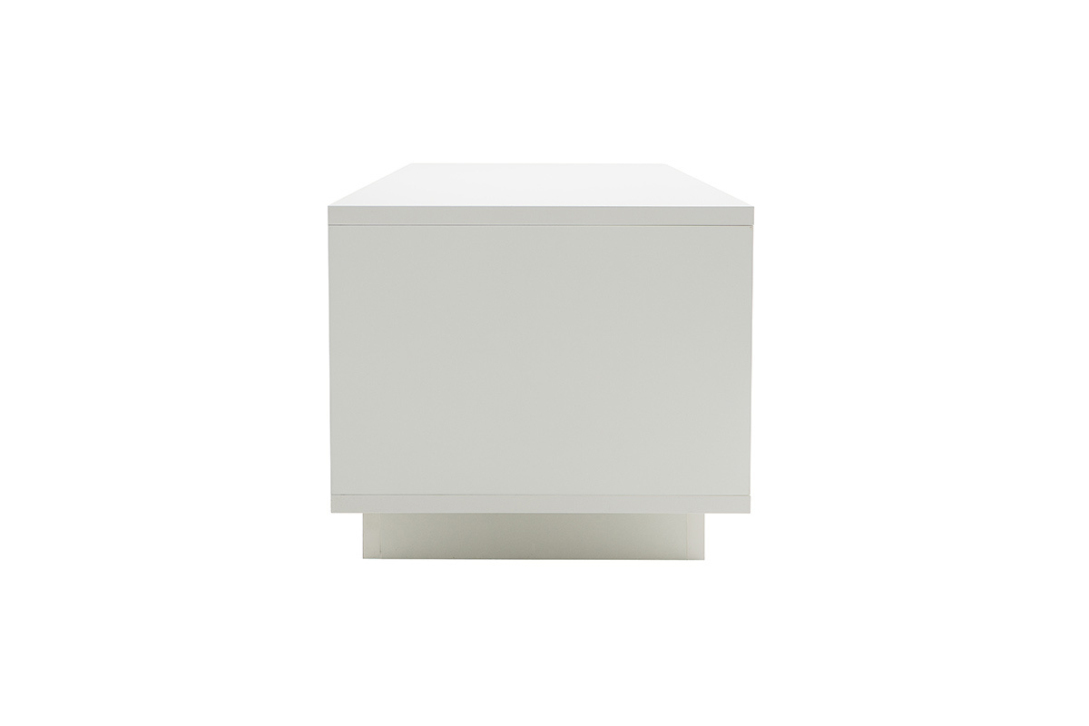 Mueble TV moderno blanco con almacenaje decoracin madera clara LAND