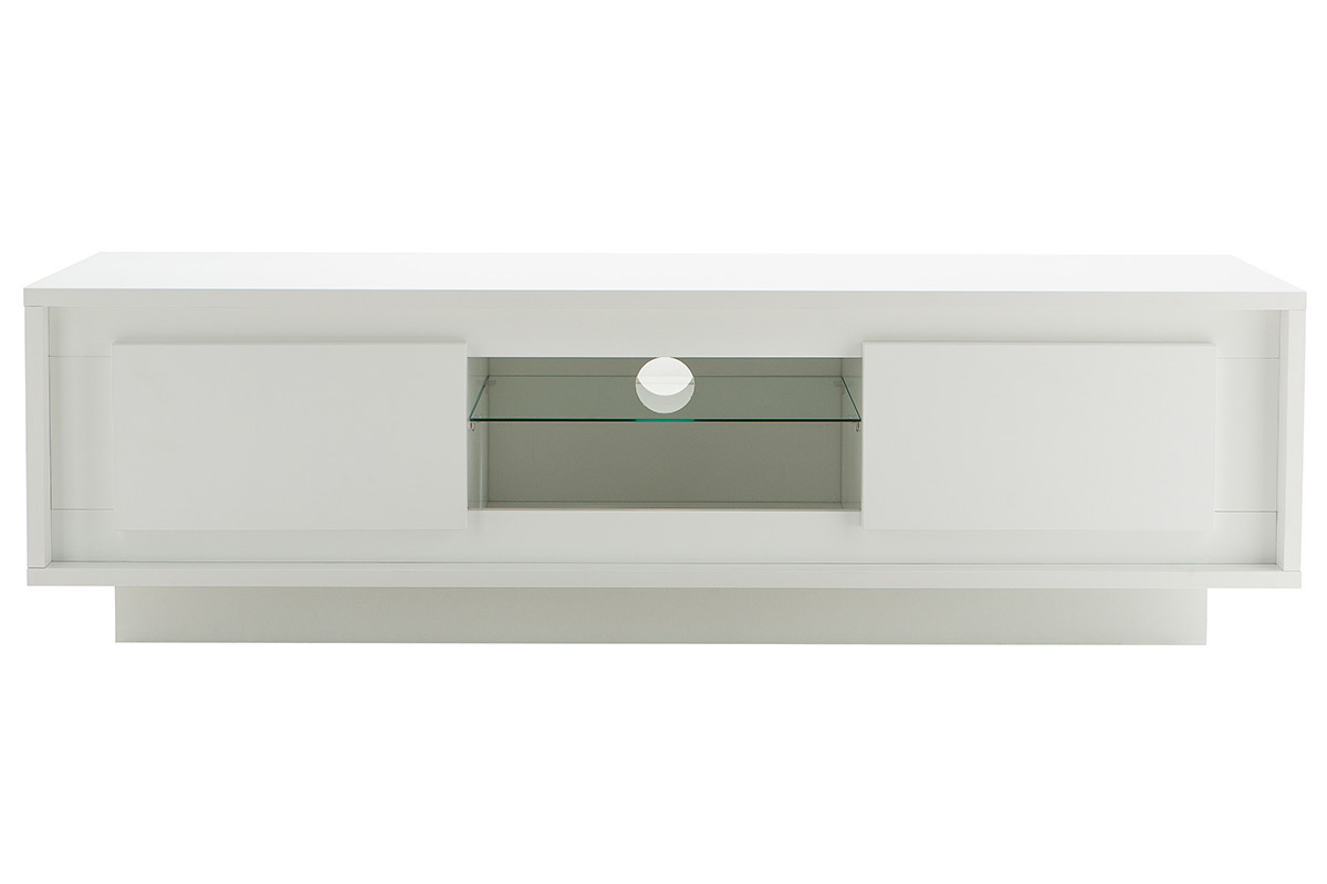Mueble TV moderno blanco con almacenaje LAND