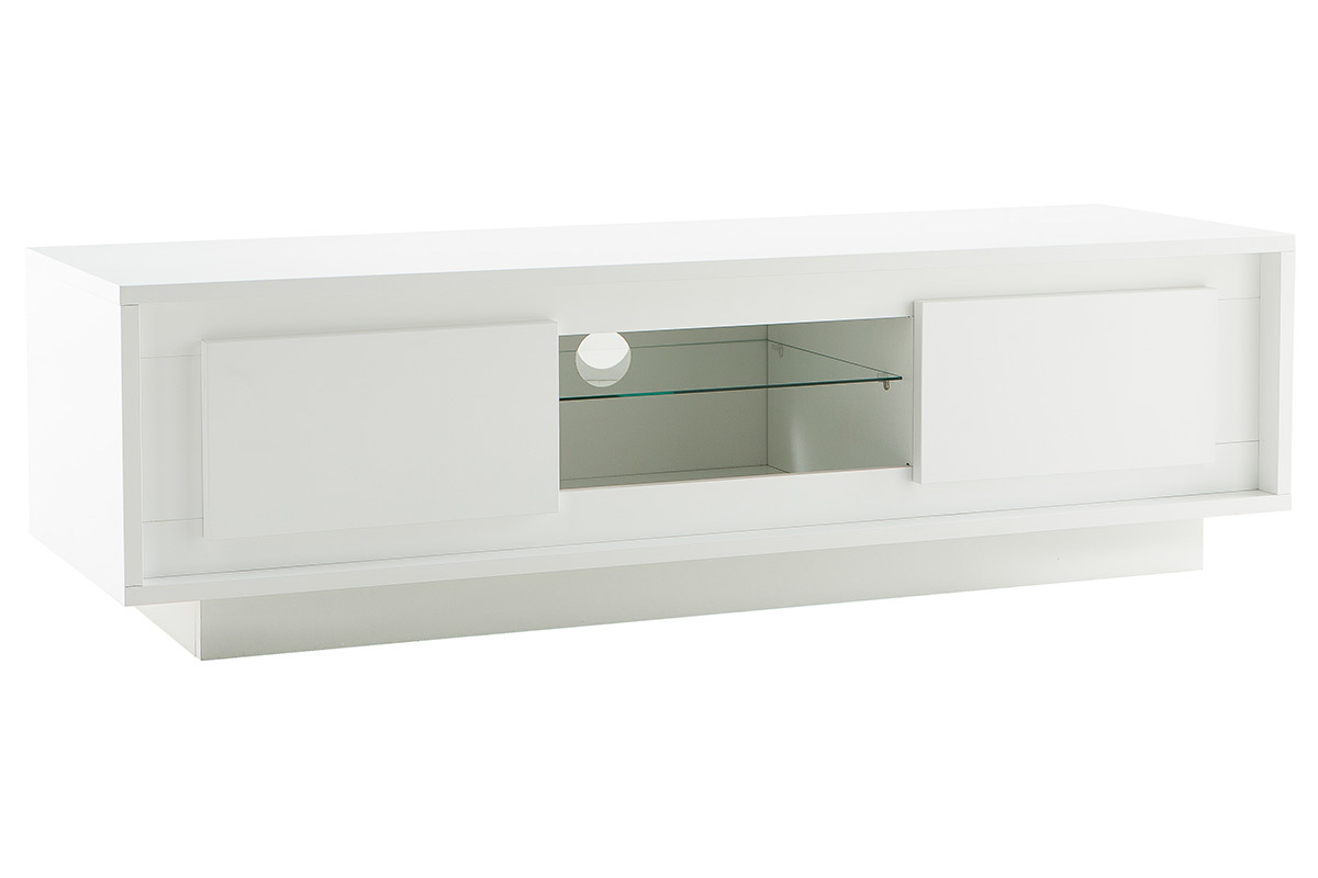 Mueble TV moderno blanco con almacenaje LAND