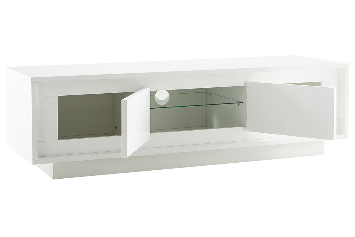 Mueble TV moderno blanco con almacenaje LAND