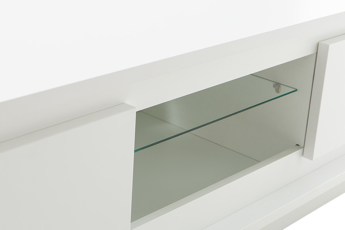 Mueble TV moderno blanco con almacenaje LAND