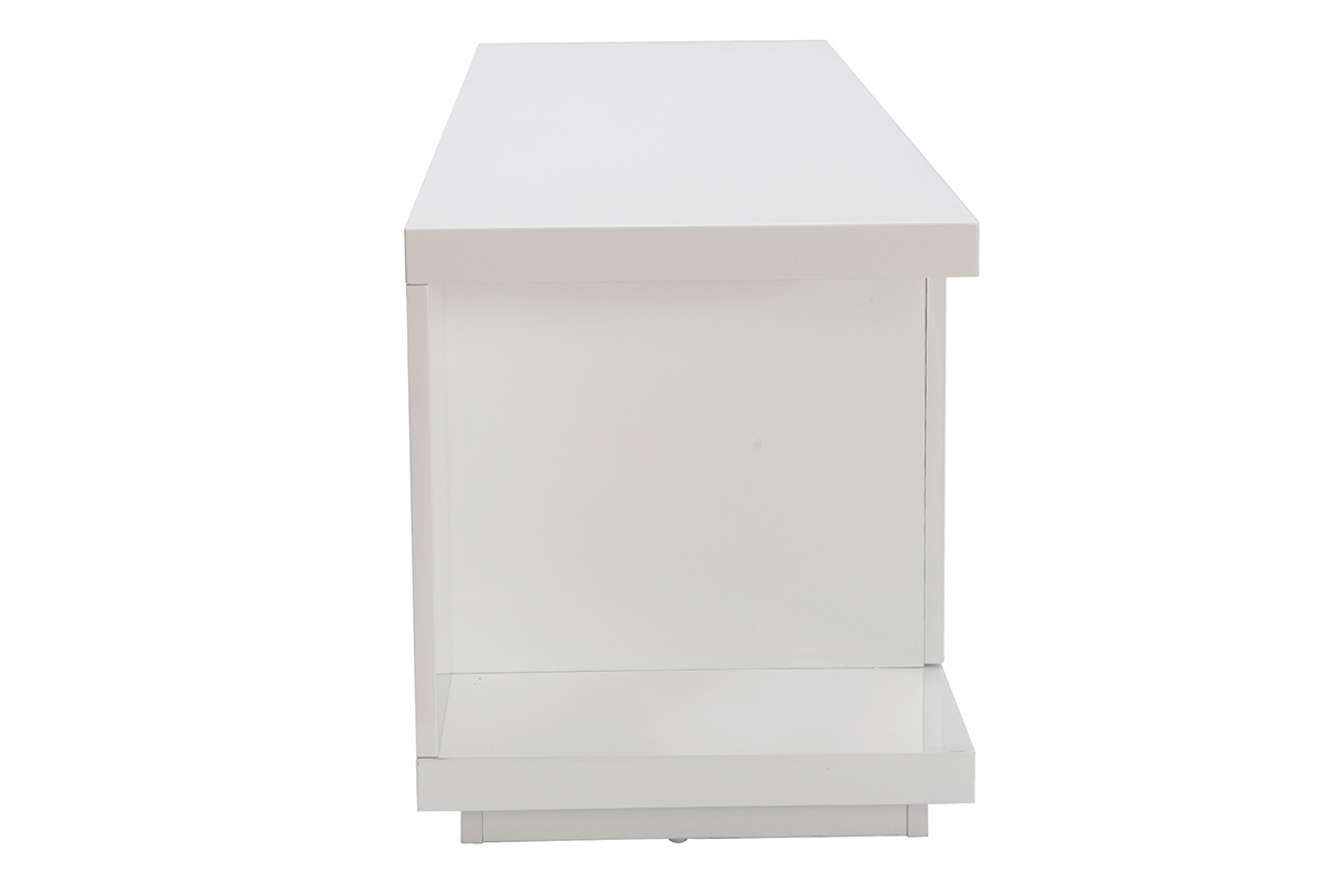 Mueble TV moderno blanco lacado brillante L150 cm KARY