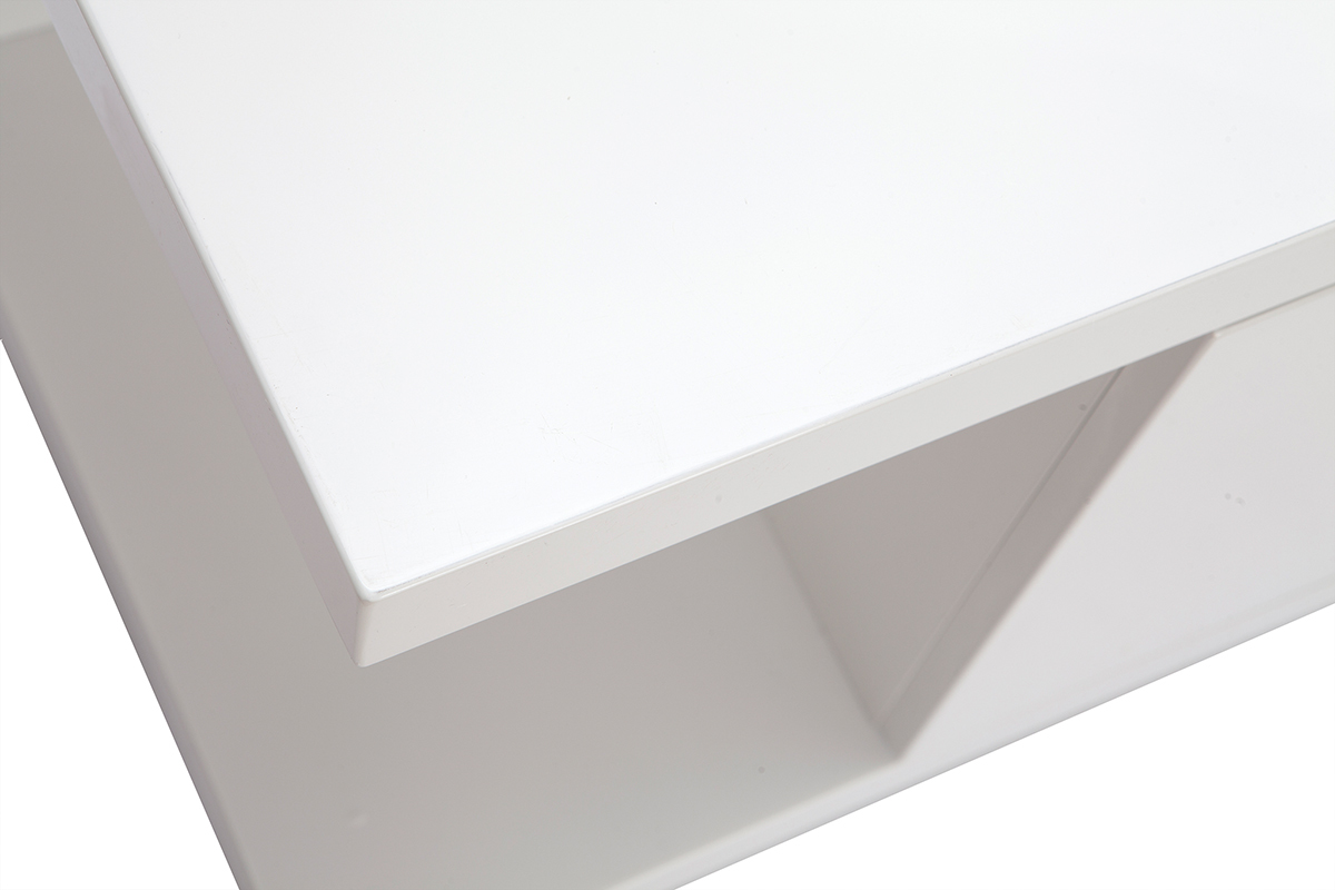 Mueble TV moderno blanco lacado brillante L150 cm KARY