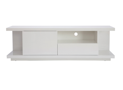 Mueble TV moderno blanco lacado brillante L150 cm KARY