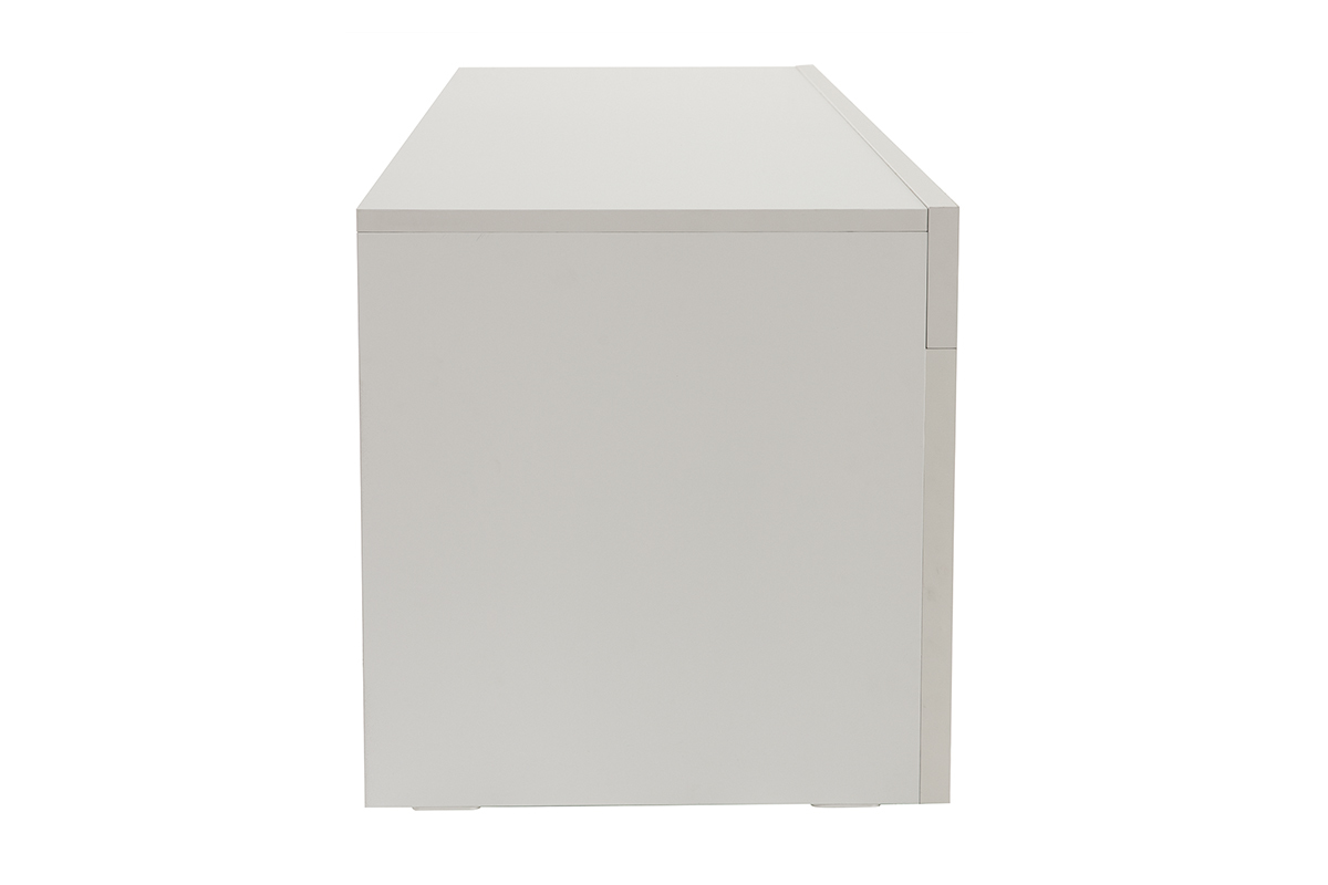 Mueble TV moderno blanco mate L138 cm TINO