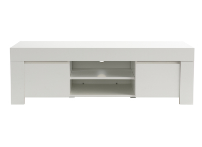 Mueble TV moderno blanco mate L138 cm TINO - Mueble TV moderno blanco mate L138 cm TINO