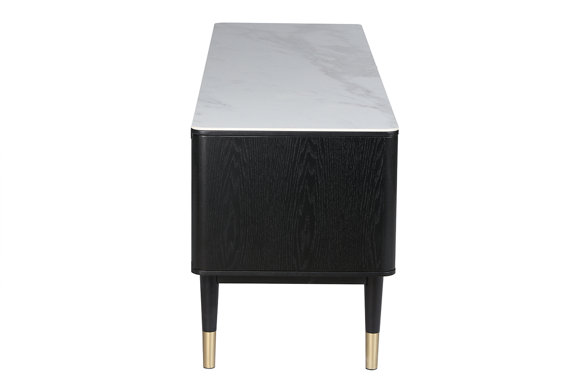 Mueble TV moderno efecto mrmol y patas doradas ALLURE