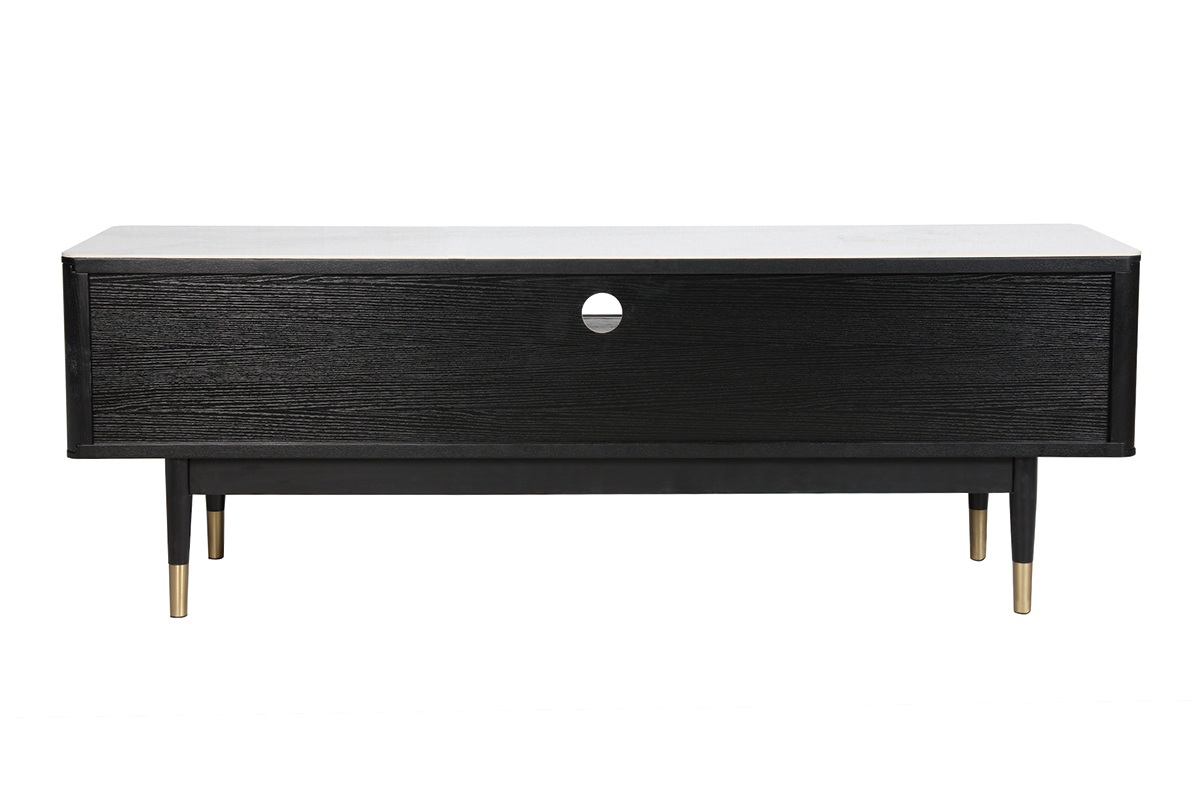 Mueble TV moderno efecto mrmol y patas doradas ALLURE