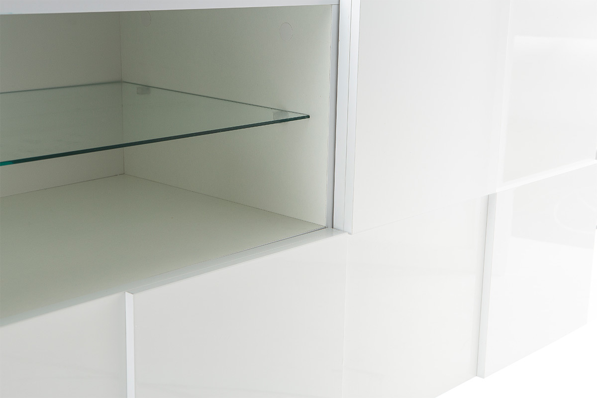 Mueble TV moderno lacado blanco 180cm KUBE