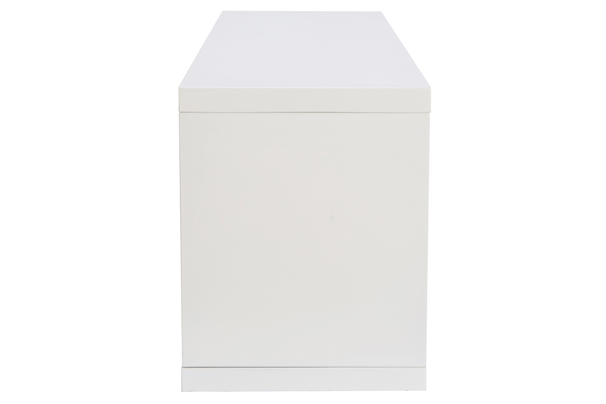 Mueble TV moderno lacado blanco brillante L150 cm HALTON