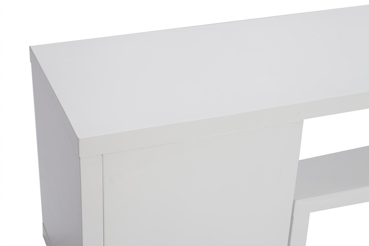 Mueble TV moderno lacado blanco brillante L150 cm HALTON