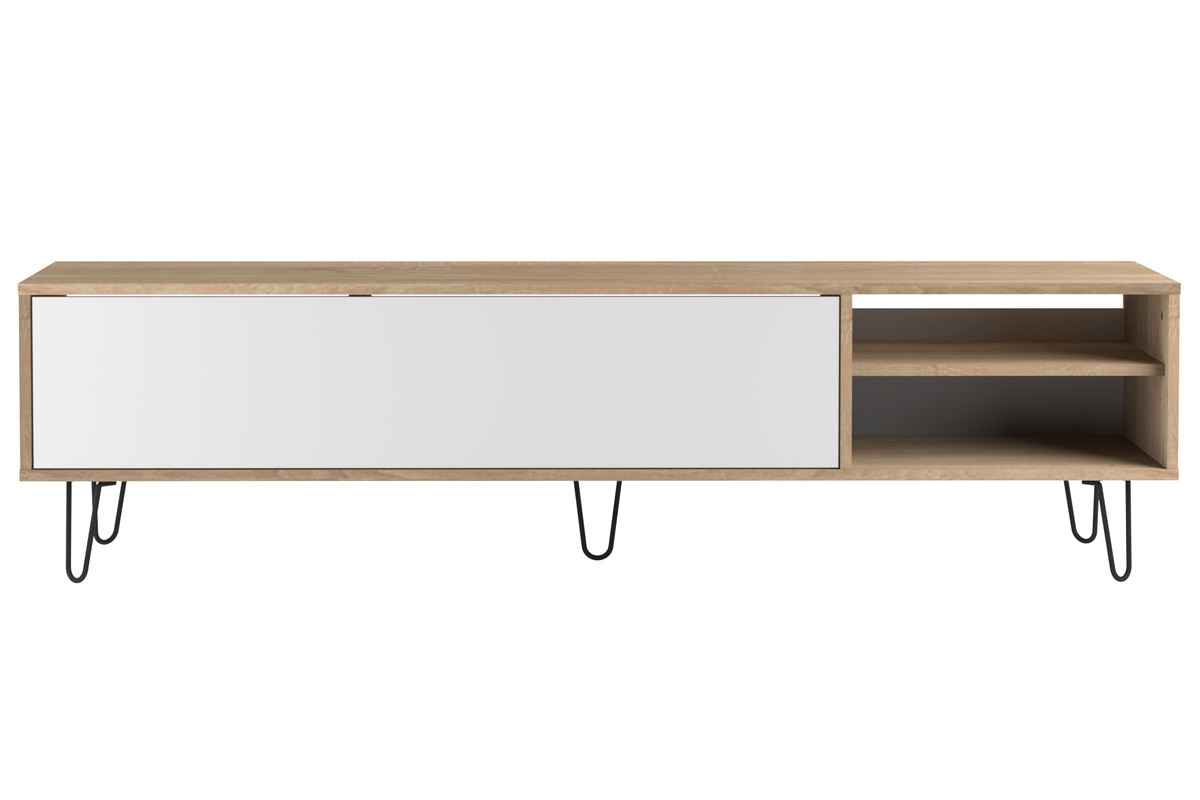 Mueble TV moderno madera y blanco LUMY