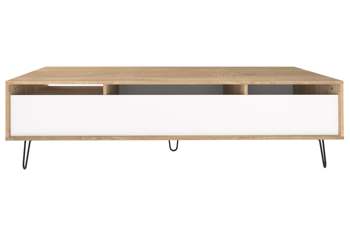 Mueble TV moderno madera y blanco LUMY