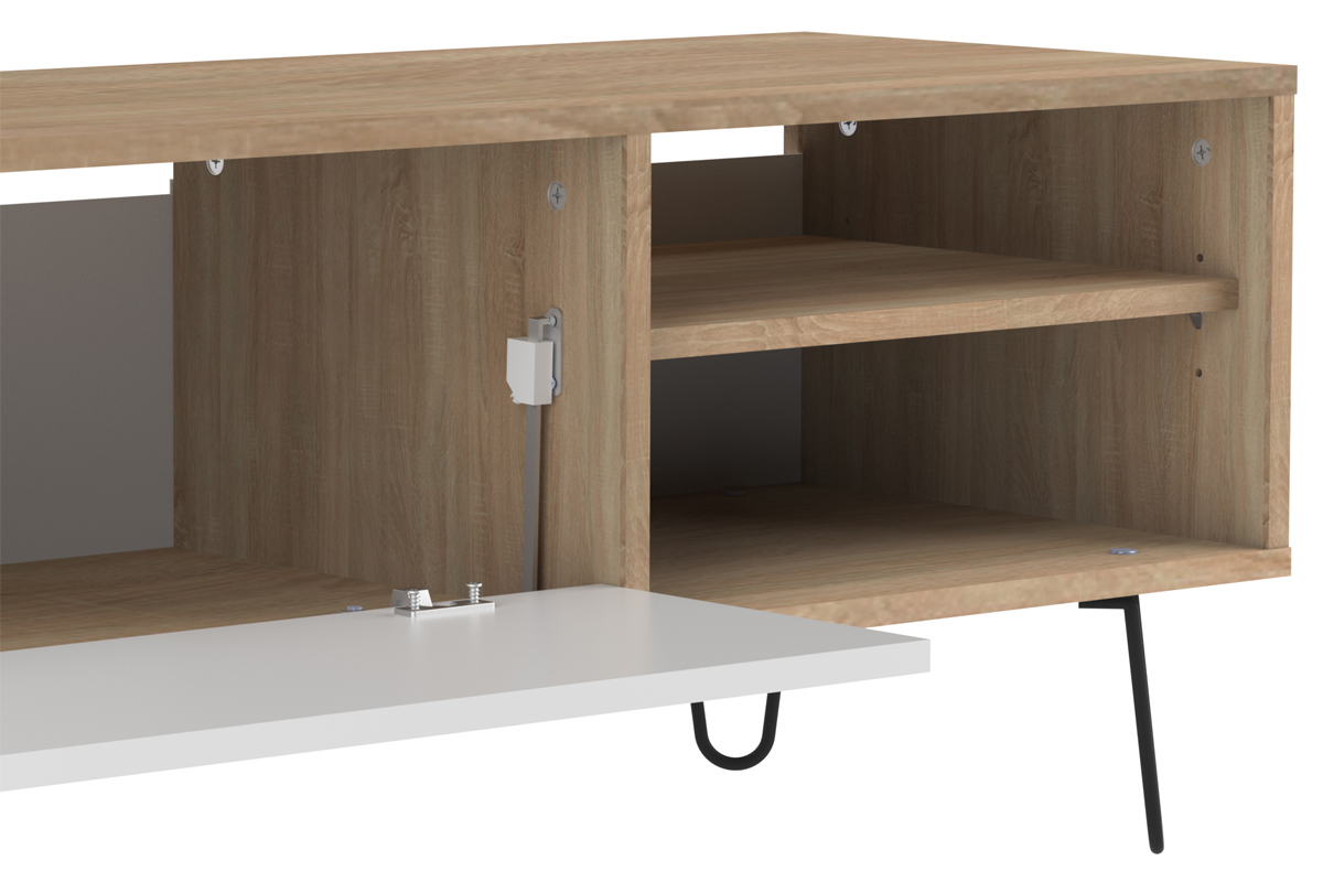 Mueble TV moderno madera y blanco LUMY