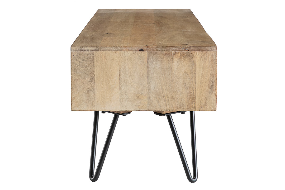 Mueble TV moderno mango patas horquilla metal VIBES