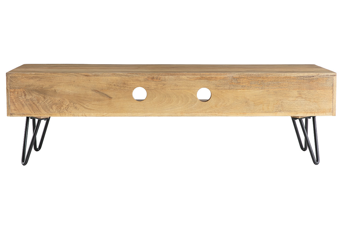Mueble TV moderno mango patas horquilla metal VIBES
