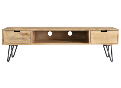 Mueble TV moderno mango patas horquilla metal VIBES