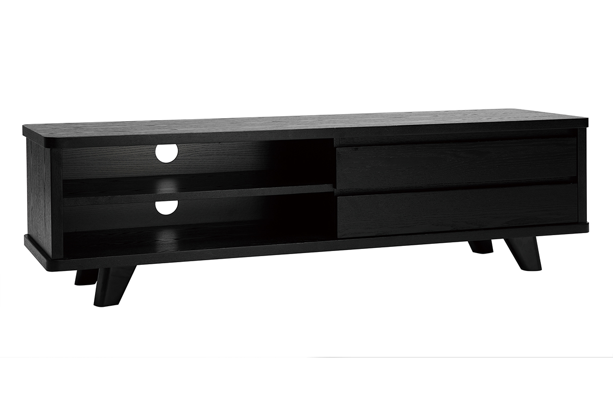 Mueble TV negro 140cm FIFTIES