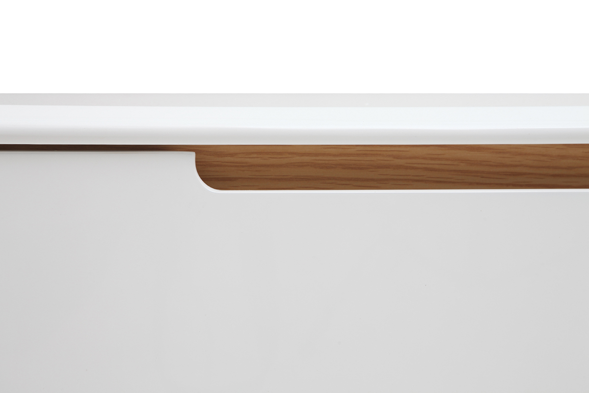 Mueble TV nrdico blanco brillante y madera MELKA