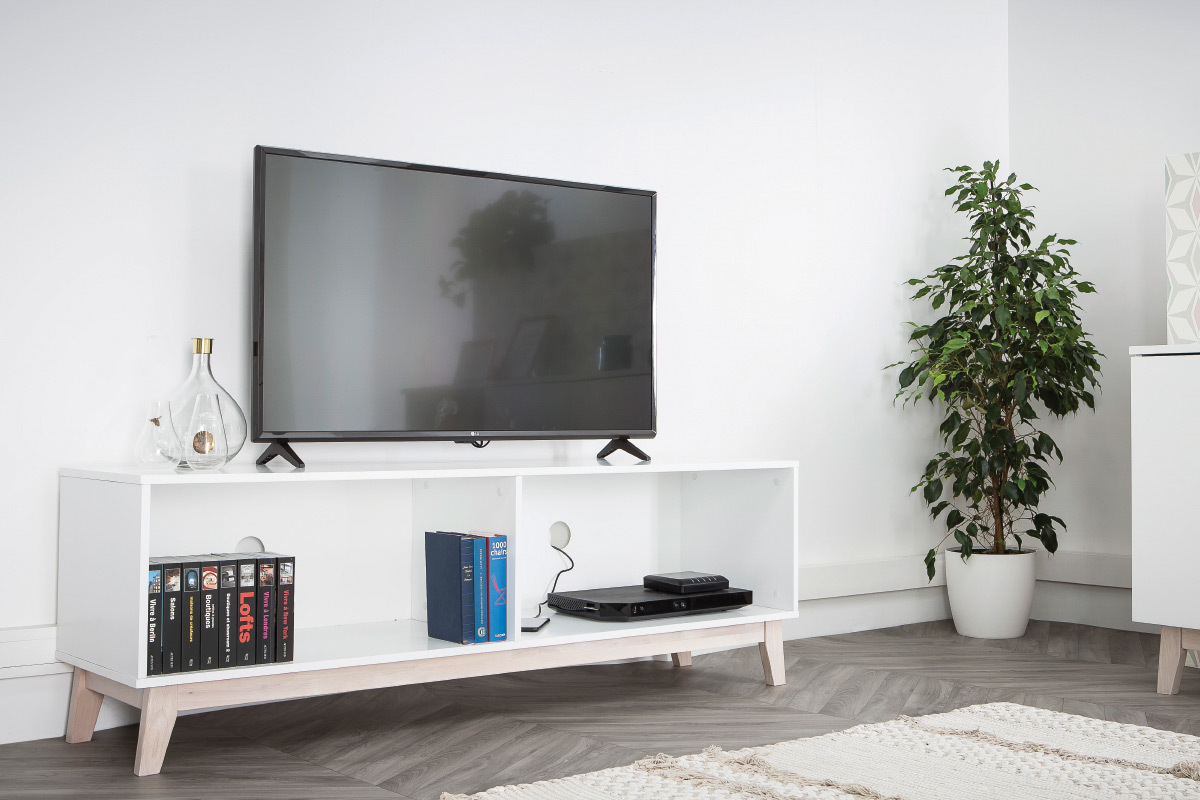 Mueble TV nrdico blanco LEENA
