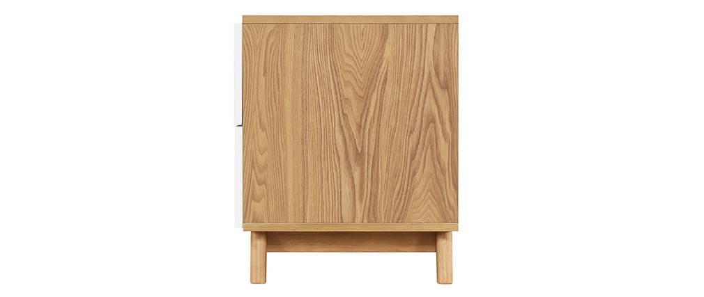 Mueble TV nórdico blanco y madera clara NEELA