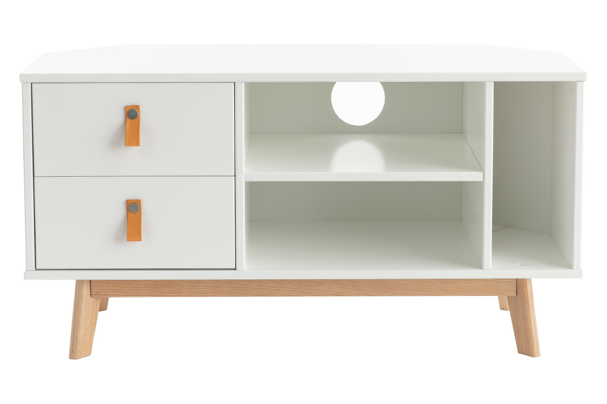 Mueble TV nrdico con cajones blanco y madera ROHAN
