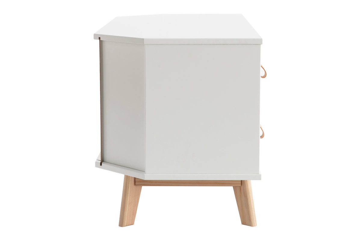 Mueble TV nrdico con cajones blanco y madera ROHAN