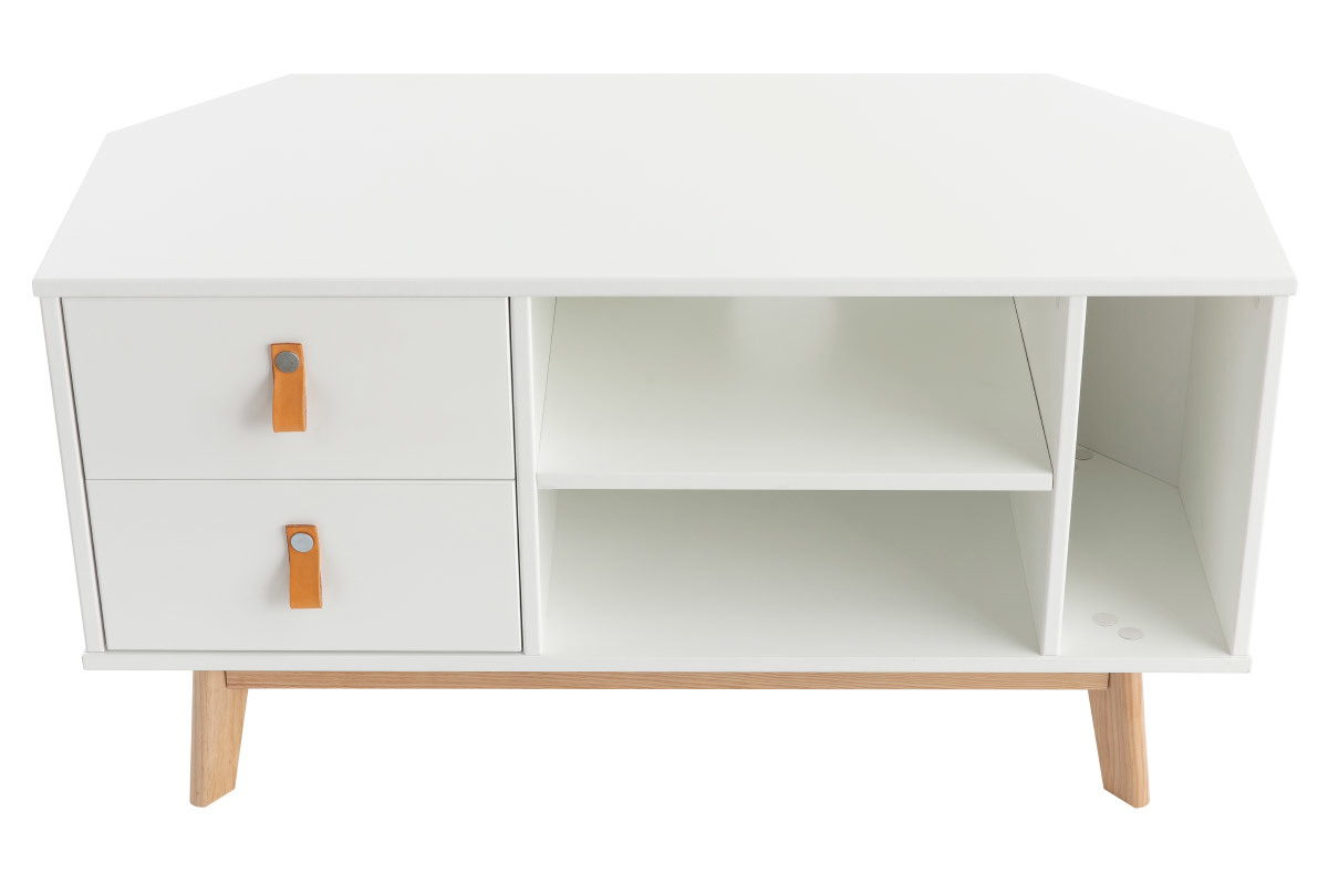 Mueble TV nrdico con cajones blanco y madera ROHAN