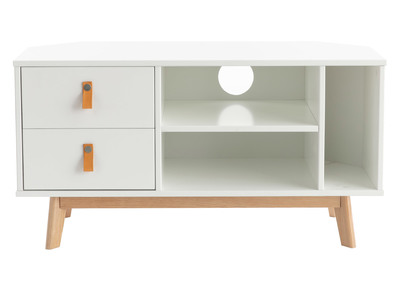 Mueble TV nórdico con cajones blanco y madera ROHAN