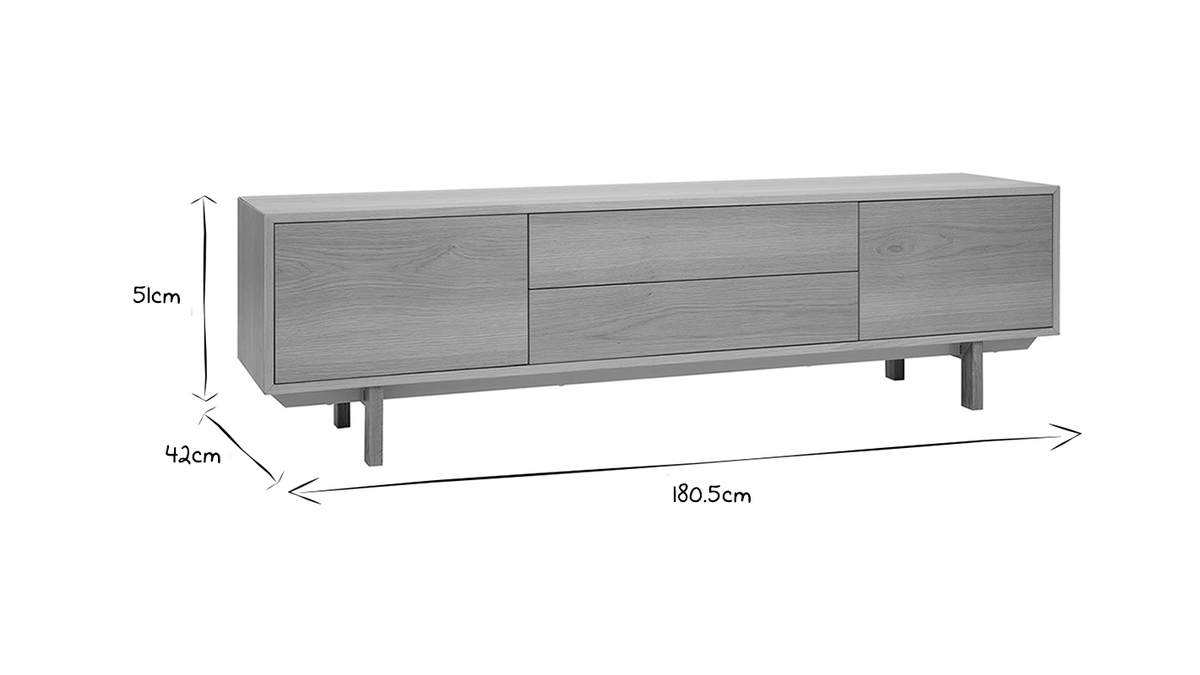 Mueble TV nrdico de madera clara 180cm SID