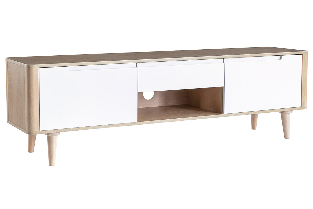 Mueble TV nrdico fresno y blanco GOTLAND