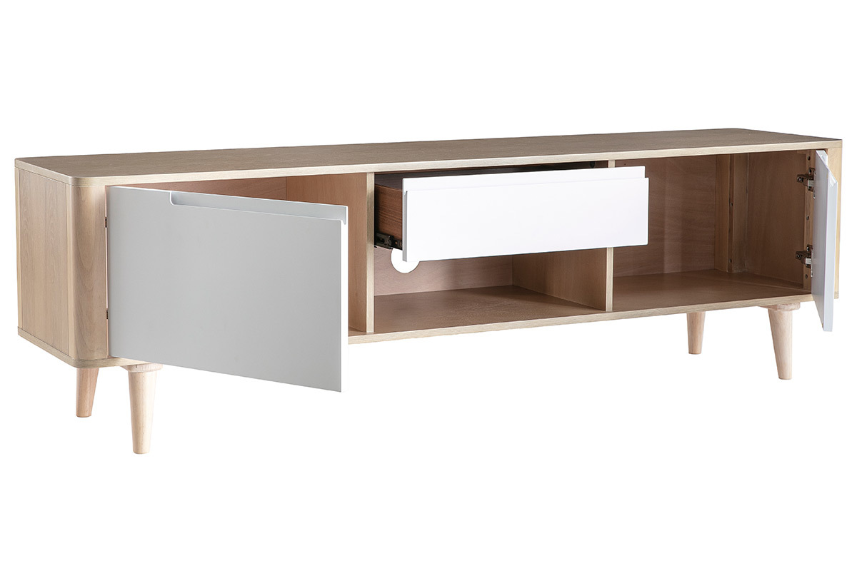 Mueble TV nrdico fresno y blanco GOTLAND