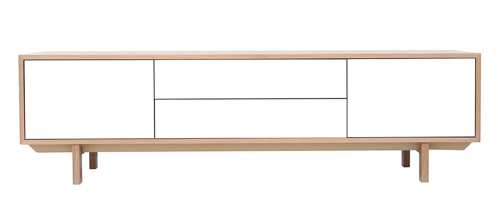 Mueble TV nórdico madera y blanco 180cm SID