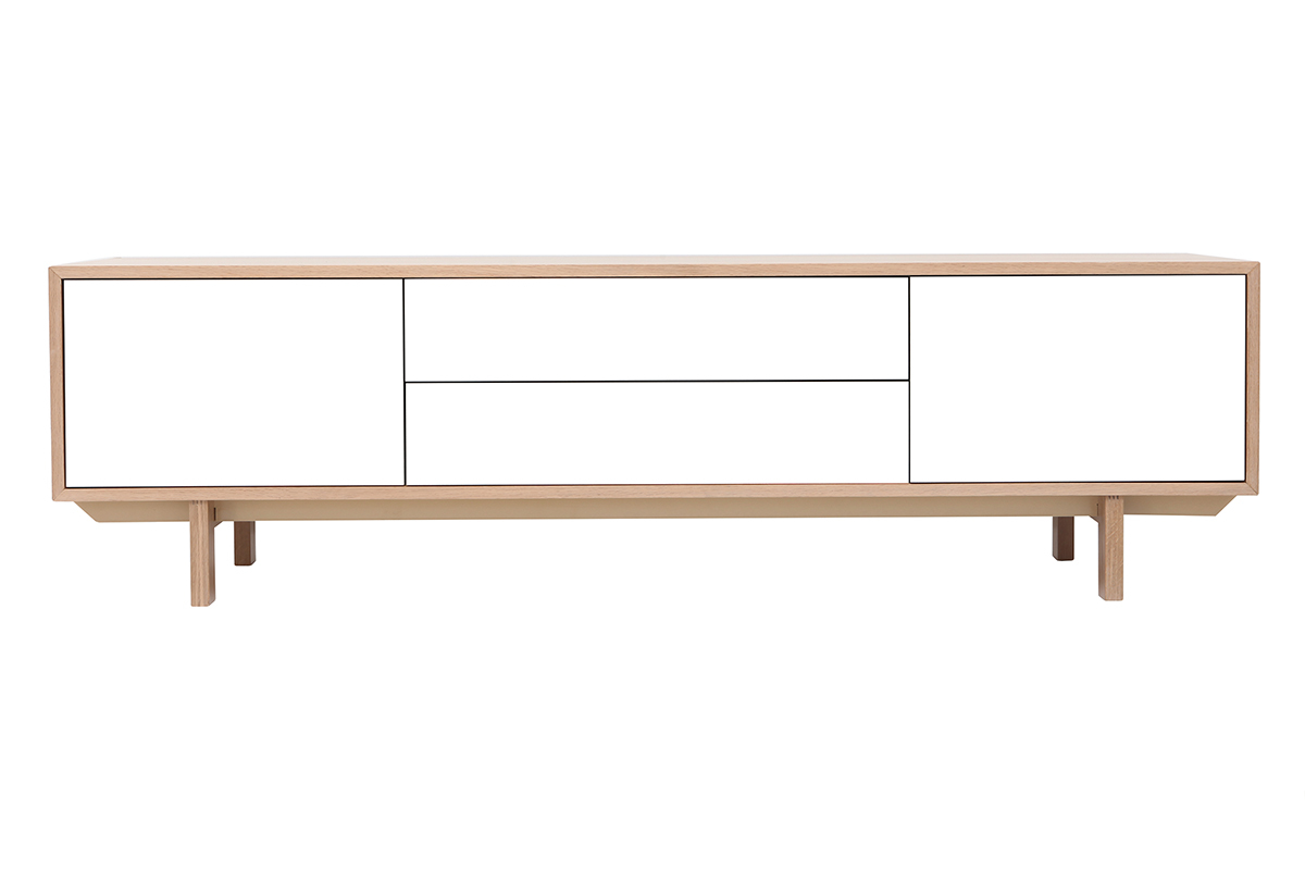 Mueble TV nrdico madera y blanco 180cm SID