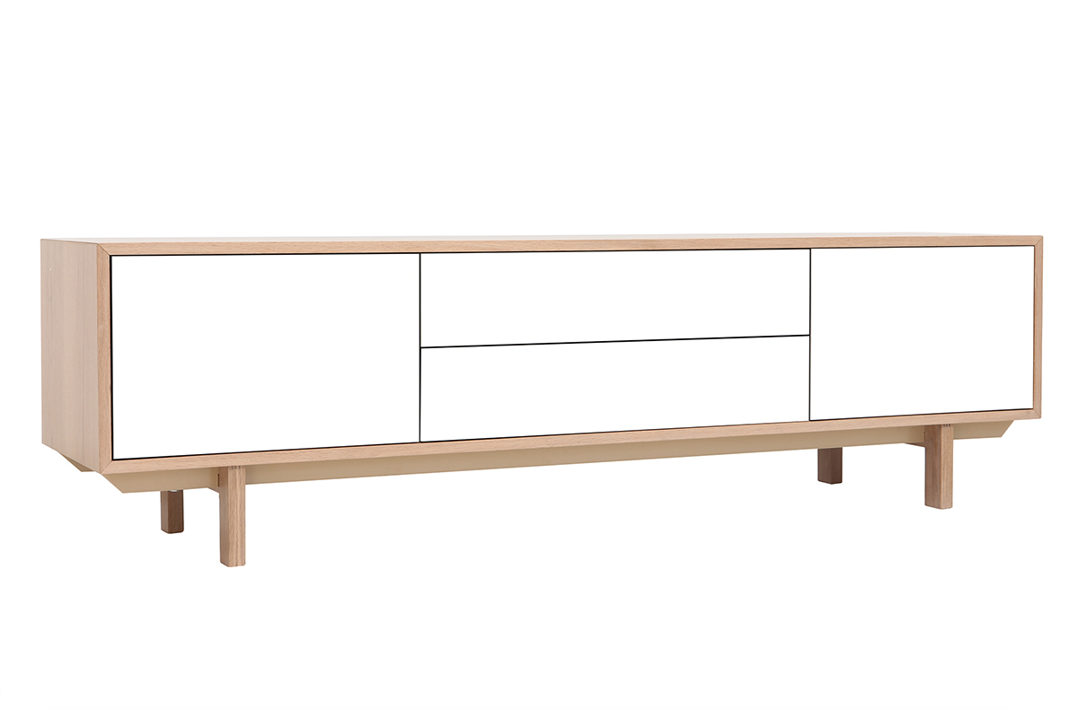 Mueble TV nrdico madera y blanco 180cm SID