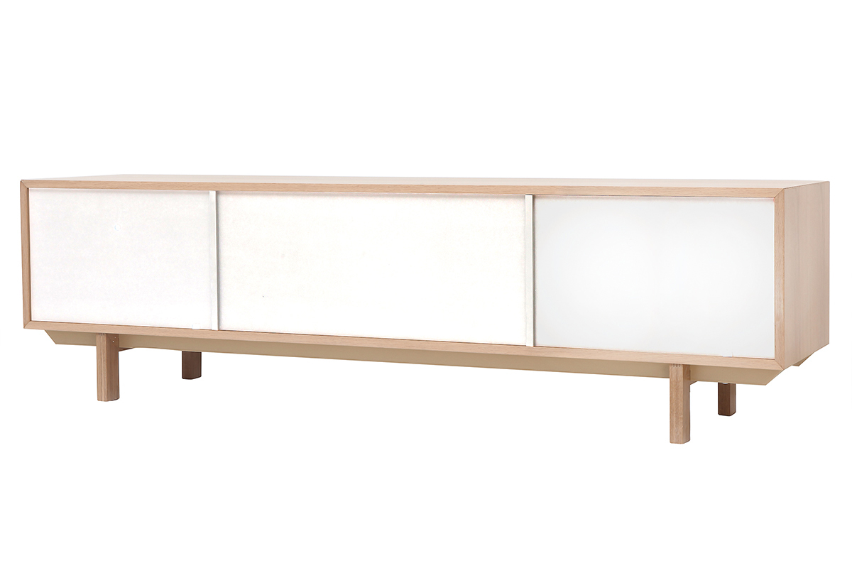 Mueble TV nrdico madera y blanco 180cm SID