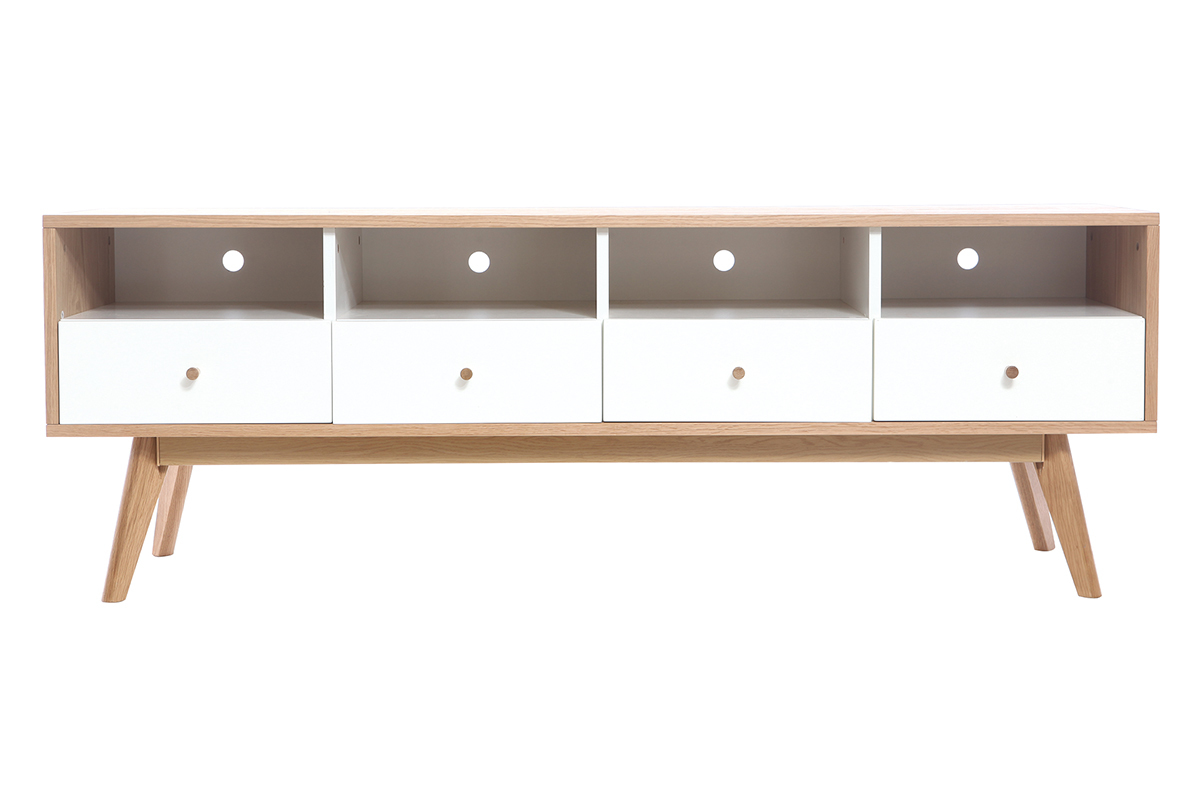 Mueble TV nrdico madera y blanco HELIA
