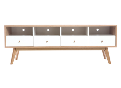 Mueble TV n&oacute;rdico madera y blanco HELIA