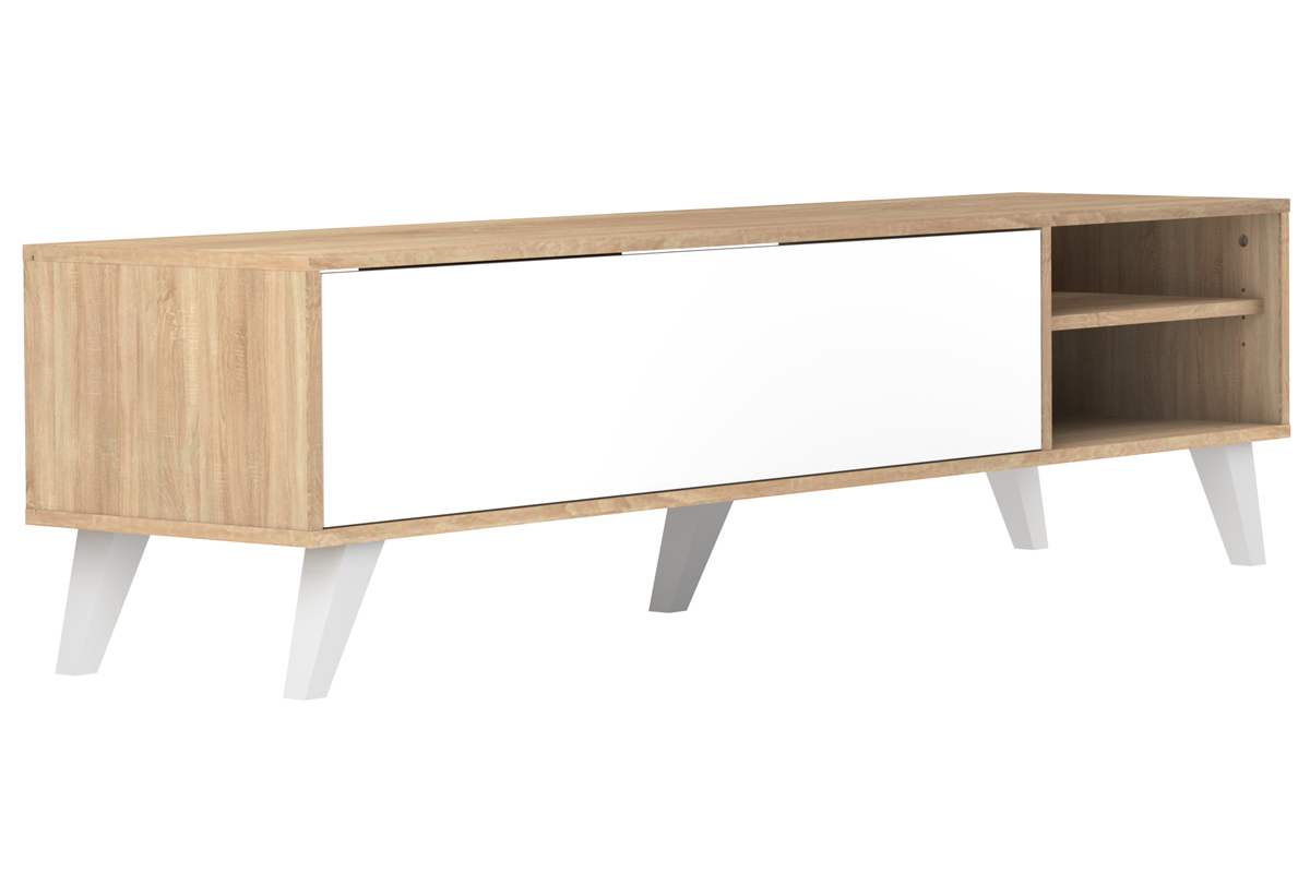Mueble TV nrdico madera y blanco ORIGAMI
